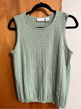 croft & barrow Olive Cable-Knit Sleeveless Sweater